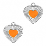 Bedel hart oranje zilver RVS