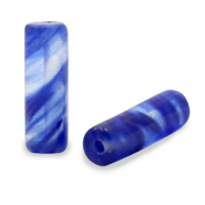 Natuursteen kraal blauw lolite tube