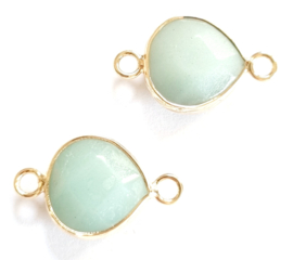 Natuursteen hanger Amazonite goud