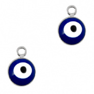 Bedel evil eye blauw zilver 6 mm