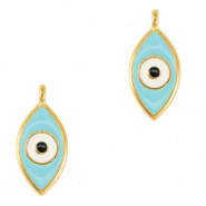 Bedel evil eye blauw licht goud DQ