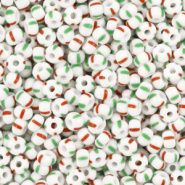 Preciosa rocailles wit rood groen mint 2,9 mm 10 gram