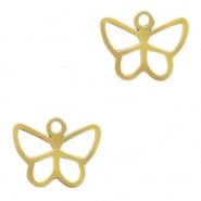 Bedel vlinder goud RVS