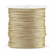 Macramé draad champagne metallic 1 mm gevlochten