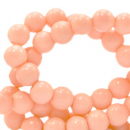Glaskraal roze peach blush 4 mm 40 stuks