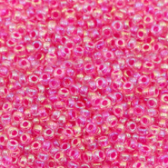 Miyuki rocailles roze hot crystal AB lined 2 mm 5 gram