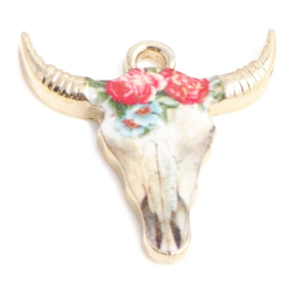 Bedel buffalo / buffelkop bloem roze rood goud