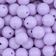 Acryl kraal paars pastel bubble gum 14 mm