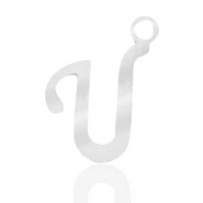 Bedel initial letter U RVS zilver