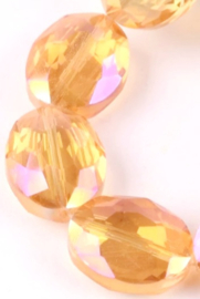 Facetkraal oranje golden 12x9 mm 2 stuks