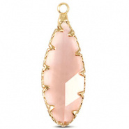 Crystal glas hanger roze druppel goud