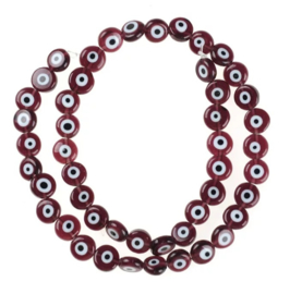 Evil eye kralen paars aubergine 6 mm glas 5 stuks