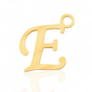 Bedel initial letter E RVS goud