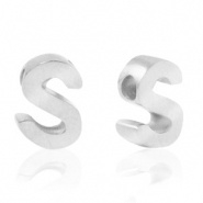 Initiaal letterkraal RVS S zilver