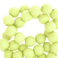 Acryl kraal geel licht 4 mm parel matt