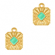 Bedel vierkant turquoise goud DQ