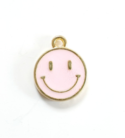 Bedel smiley roze goud 11x14 mm