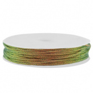 Macramé draad multicolor oranje groen metallic 1 mm gevlochten