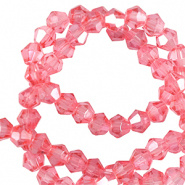 Facetkraal roze peonia 4 mm 45 stuks bicone