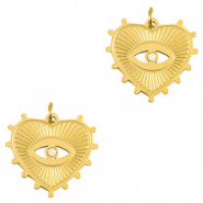 Bedel evil eye hart goud RVS