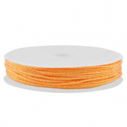 Macramé draad oranje metallic 0,8 mm gevlochten
