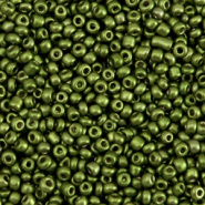 Rocailles groen olive metallic 2 mm 20 gram