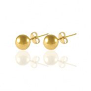 Oorbel goud 4 mm RVS 3 sets