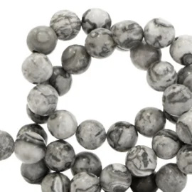 Natuursteen kraal grijs Agate 4 mm 30 stuks