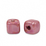 Keramiek kralen roze magenta 7 mm Grieks DQ