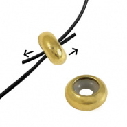 Smart bead stopper 10x4 mm goud RVS 2 stuks