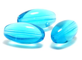 Glaskraal blauw aqua 10x19 mm 2 stuks