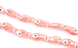 Keramiek kralen roze vis