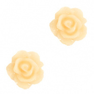 Bloem kraal geel pastel roosje 10 mm