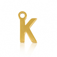 Bedel initial letter K RVS goud