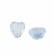Acryl kraal blauw aquamarine transparant hart