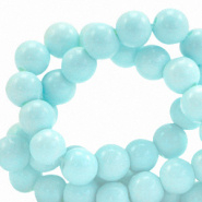 Glaskraal blauw aquamarine 6 mm