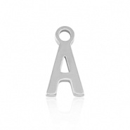 Bedel initial letter A RVS zilver