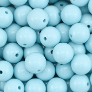 Acryl kraal blauw baby bubble gum 14 mm