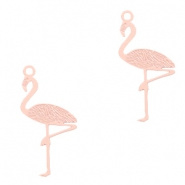 Bohemian hanger roze licht 22x11 mm flamingo