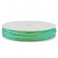 Macramé draad groen metallic 0,8 mm gevlochten