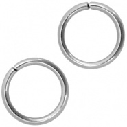 Open ring zilver 6 mm 100 stuks RVS