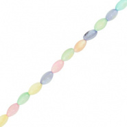 Schelp kraal multi color pastel ovaal 7 mm 18 stuks