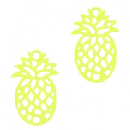 Bohemian hanger geel neon 15x10 mm ananas