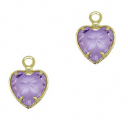 Crystal glas hanger paars lila licht hart goud