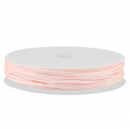 Macramé draad roze licht metallic 0,8 mm gevlochten