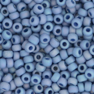 Miyuki rocailles blauw soft rainbow glazed frosted opaque 3 mm 5 gram