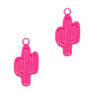 Bohemian hanger roze fuchsia 12x6 mm cactus