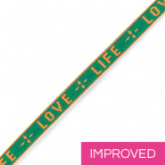 Lint met tekst Love Life groen oranje neon
