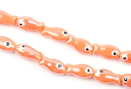 Keramiek kralen oranje vis