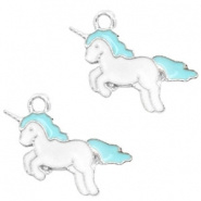 Bedel eenhoorn unicorn zilver blauw wit